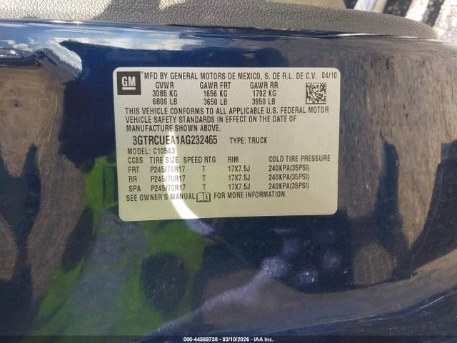 Продаж на аукціоні авто 2010 Gmc Sierra 1500 Sl, vin: 3GTRCUEA1AG232465, номер лоту: 44569738