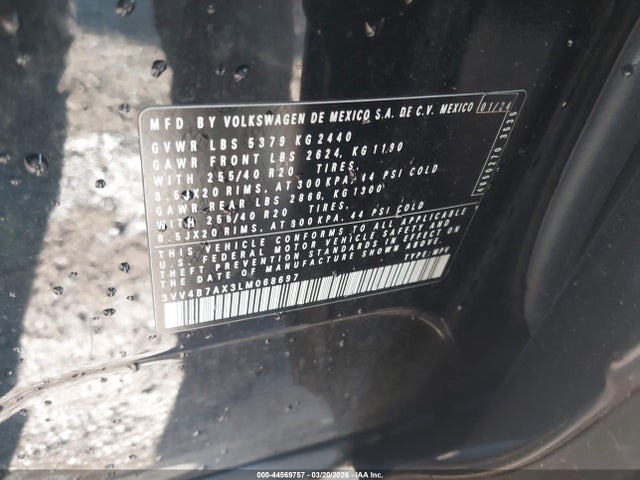 2020 VOLKSWAGEN TIGUAN 3VV4B7AX3LM068697 Photo 8