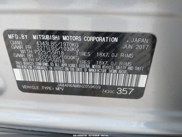 2017 MITSUBISHI OUTLANDER SPORT JA4AR4AW8HZ059609 Photo 8