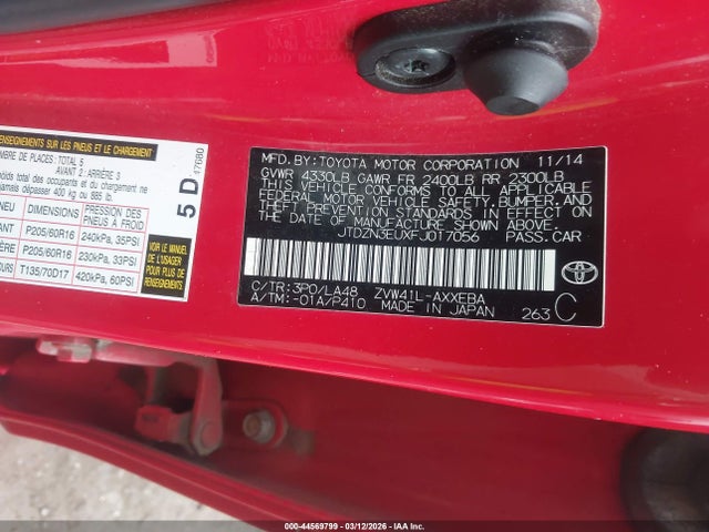 2015 TOYOTA PRIUS V JTDZN3EUXFJ017056 Photo 8