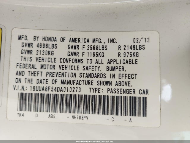 Продаж на аукціоні авто 2013 Acura Tl 3.5, vin: 19UUA8F54DA010273, номер лоту: 44569816