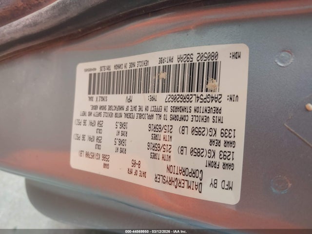 Продажа на аукционе авто 2006 Chrysler Town & Country Touring, vin: 2A4GP54L26R620627, номер лота: 44569950