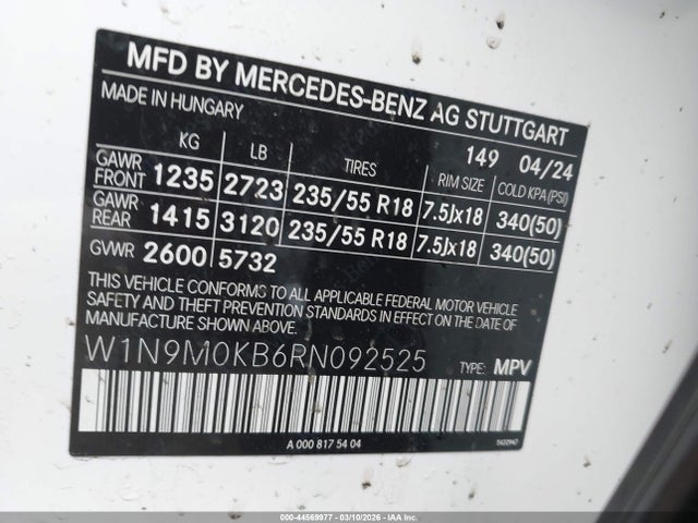 2024 MERCEDES-BENZ EQB 300 SUV W1N9M0KB6RN092525 Photo 8