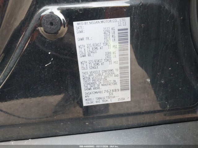 Nissan ROGUE SV 2014 5N1AT2MV4EC762889 Image 9
