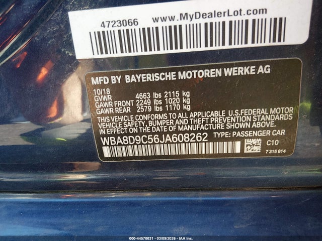 44570031 :رقم المزاد ، WBA8D9C56JA608262 vin ، 2018 Bmw 330i Xdrive مزاد بيع