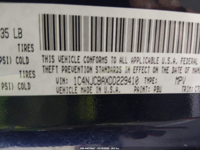 2013 JEEP COMPASS 1C4NJCBAXDD229410 Photo 8