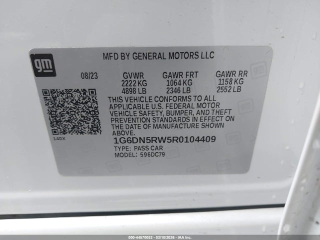 44570052 :رقم المزاد ، 1G6DN5RW5R0104409 vin ، 2024 Cadillac Ct5 Premium Luxury مزاد بيع