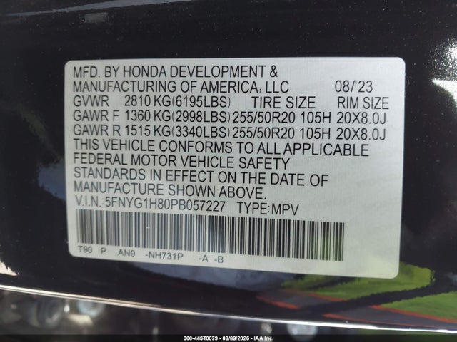 Honda Pilot Awd Elite 2023 5FNYG1H80PB057227 Image 9