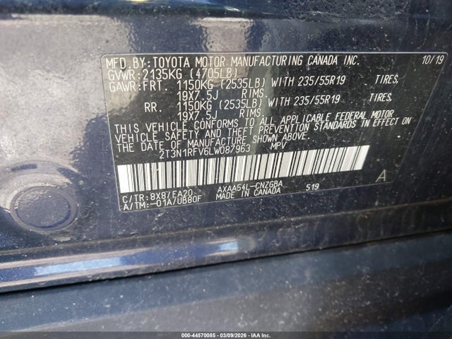 2020 TOYOTA RAV4 2T3N1RFV6LW087963 Photo 8