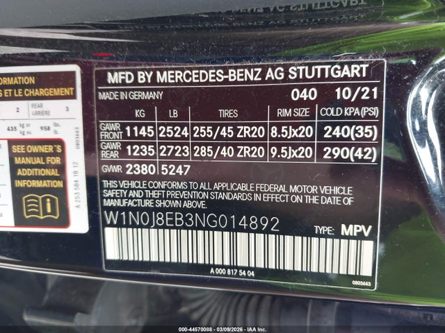 Продажа на аукционе авто 2022 Mercedes-benz Glc 300 4matic Coupe, vin: W1N0J8EB3NG014892, номер лота: 44570088