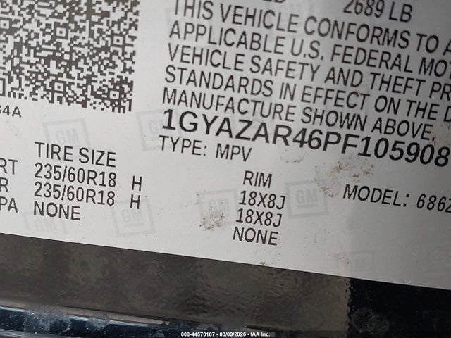 44570107 :رقم المزاد ، 1GYAZAR46PF105908 vin ، 2023 Cadillac Xt4 Fwd Luxury مزاد بيع