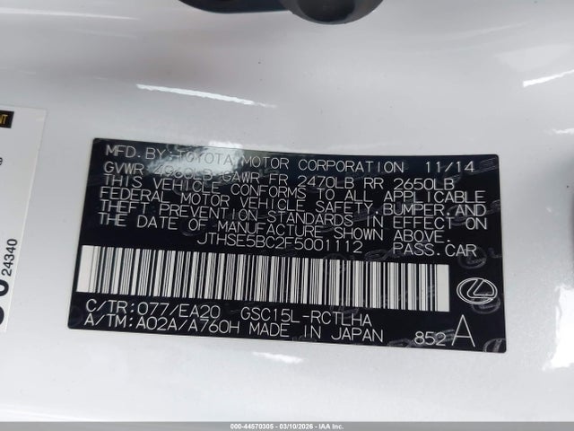 2015 LEXUS RC 350 JTHSE5BC2F5001112 Photo 8