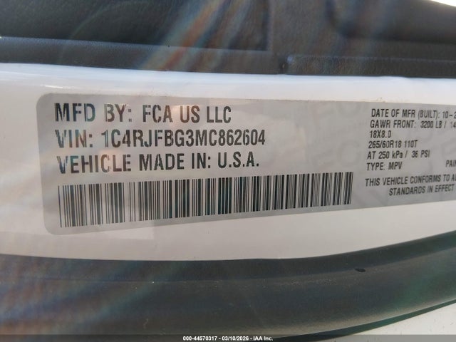 2021 JEEP GRAND CHEROKEE 1C4RJFBG3MC862604 Photo 8