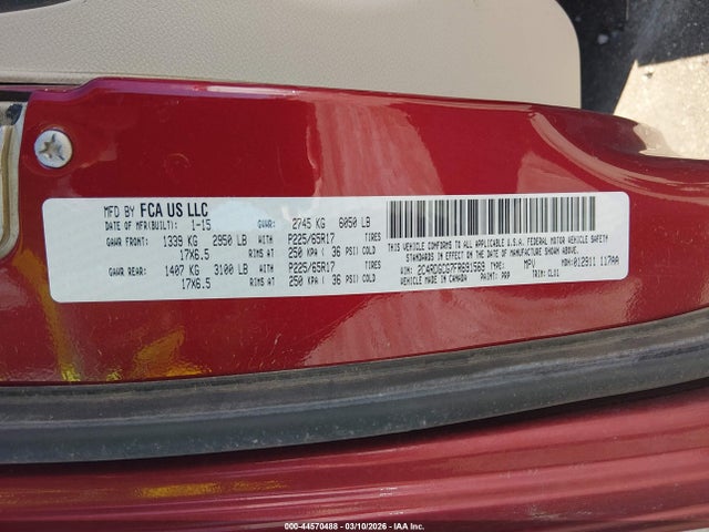 2C4RDGCG7FR691569 Dodge Grand Caravan Sxt Plus