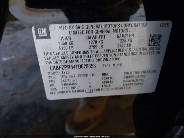 44570490 :رقم المزاد ، LRBFZPR44TD028653 vin ، 2026 Buick Envision Sport Touring Awd مزاد بيع