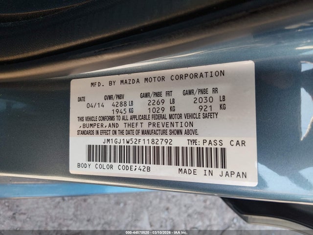 2015 MAZDA MAZDA6 JM1GJ1W52F1182792 Photo 8