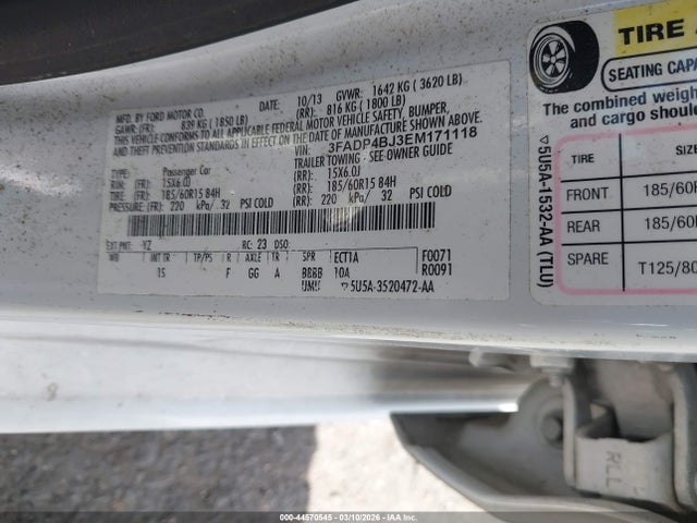 Ford FIESTA SE 2014 3FADP4BJ3EM171118 Image 9