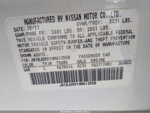 Продаж на аукціоні авто 2017 Infiniti Qx50, vin: JN1BJ0RR1HM413558, номер лоту: 44570547