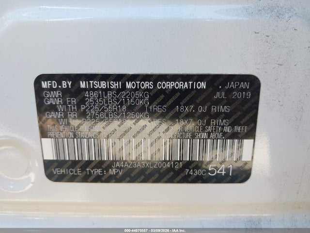 2020 MITSUBISHI OUTLANDER JA4AZ3A3XLZ004121 Photo 8