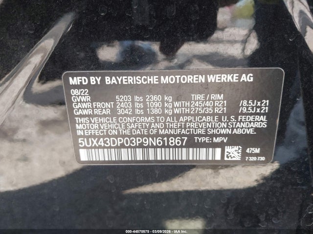 2023 BMW X3 5UX43DP03P9N61867 Photo 8