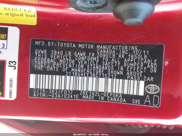 2011 TOYOTA COROLLA 2T1BU4EE3BC715212 Photo 8