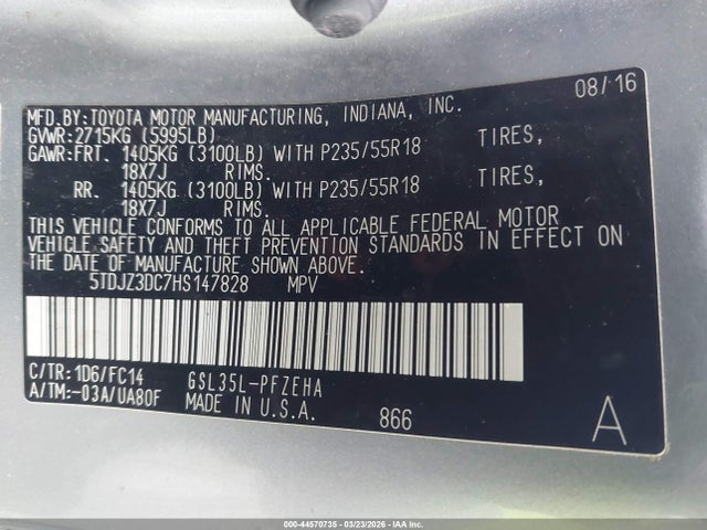 Toyota Sienna Le 7 Passenger 2017 5TDJZ3DC7HS147828 Image 9