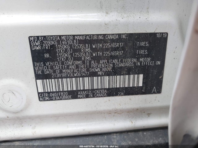 2020 TOYOTA RAV4 2T3H1RFV3LW061477 Photo 8