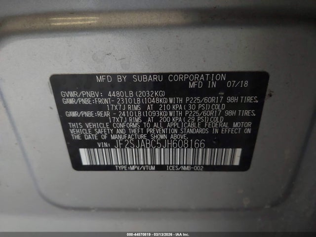 2018 SUBARU FORESTER JF2SJABC5JH608166 Photo 8