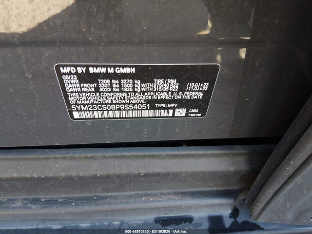 Продаж на аукціоні авто 2023 Bmw Xm, vin: 5YM23CS08P9S54051, номер лоту: 44570830