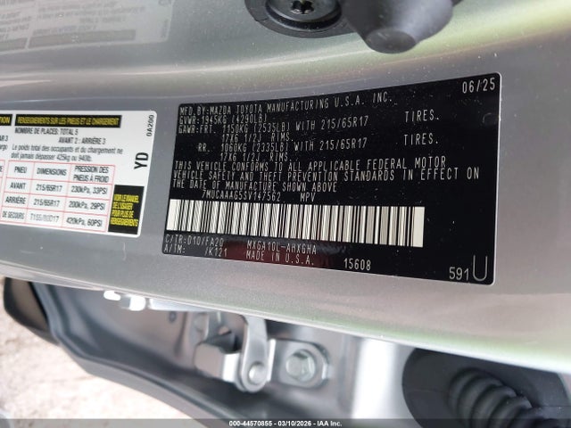 Продажа на аукционе авто 2025 Toyota Corolla Cross Le, vin: 7MUCAAAG5SV147562, номер лота: 44570855