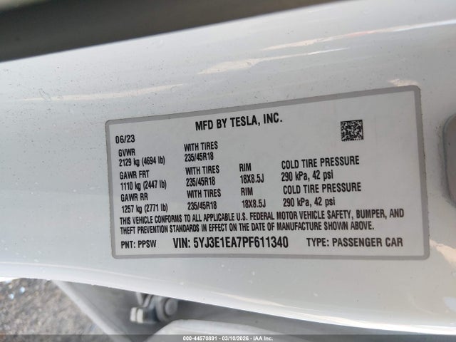 2023 TESLA MODEL 3 5YJ3E1EA7PF611340 Photo 8