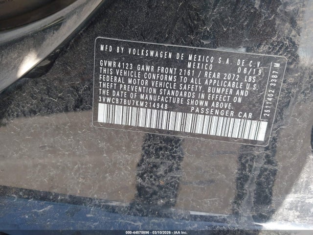 2019 VOLKSWAGEN JETTA 3VWCB7BU7KM214948 Photo 8