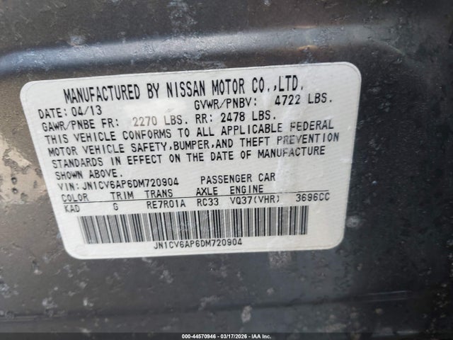 2013 INFINITI G37 JN1CV6AP6DM720904 Photo 8
