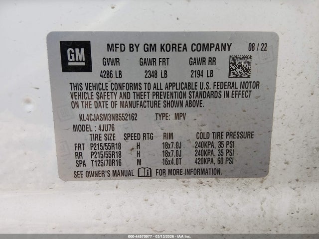 2022 BUICK ENCORE KL4CJASM3NB552162 Photo 8