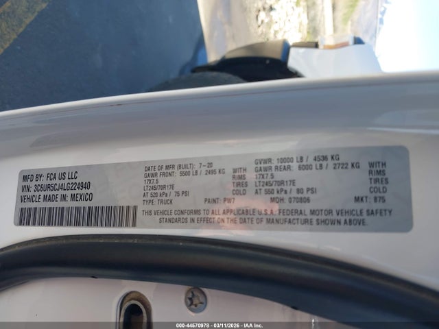 2020 RAM 2500 3C6UR5CJ4LG224940 Photo 8