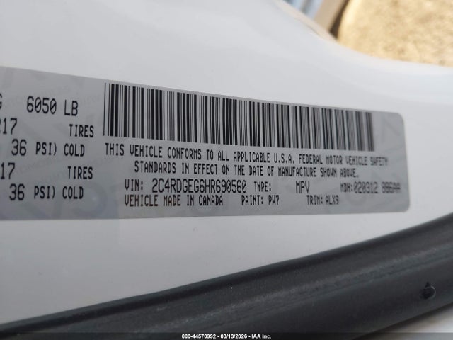 Dodge Grand Caravan Gt 2017 2C4RDGEG6HR690560 Image 9