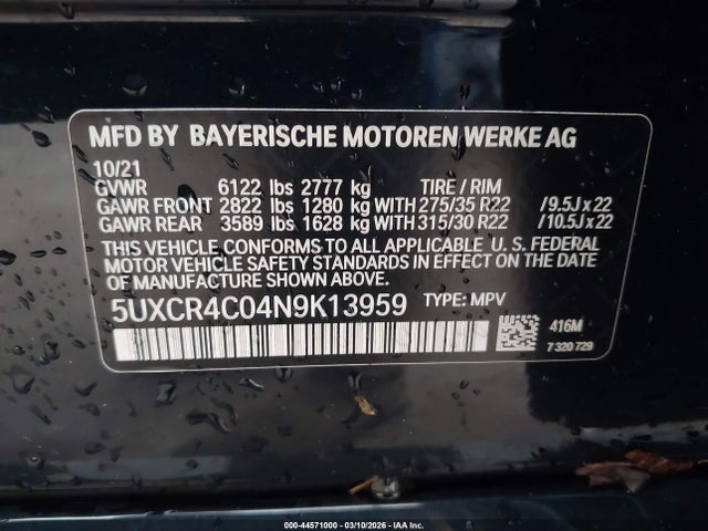 2022 BMW X5 5UXCR4C04N9K13959 Photo 8