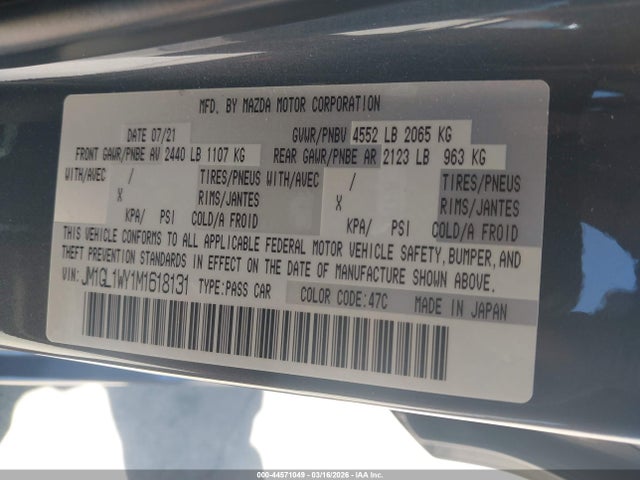 JM1GL1WY1M1618131 Mazda Mazda6 Carbon Edition