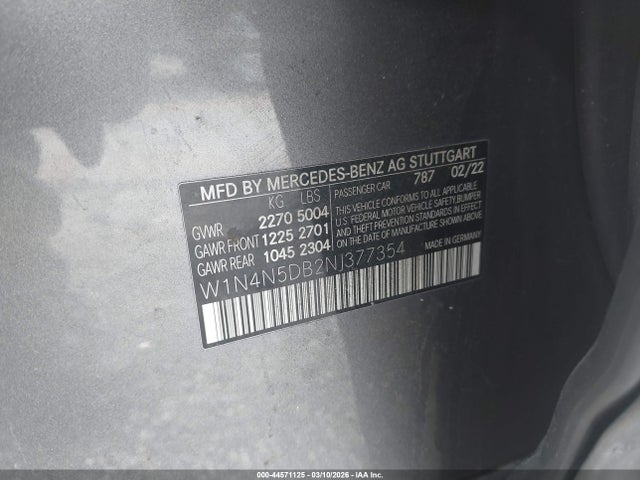 Aukcja sprzedaży 2022 Mercedes-benz Amg Gla 45 4matic, vin: W1N4N5DB2NJ377354, numer aukcji: 44571125