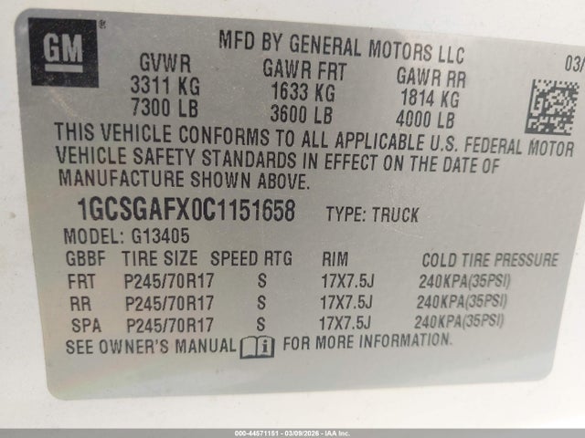 2012 CHEVROLET EXPRESS 1500 1GCSGAFX0C1151658 Photo 8