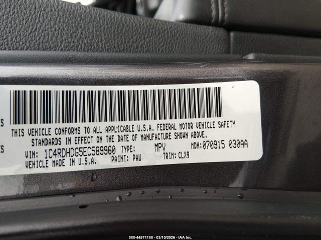 Aukcja sprzedaży 2014 Dodge Durango Limited, vin: 1C4RDHDG5EC589960, numer aukcji: 44571188