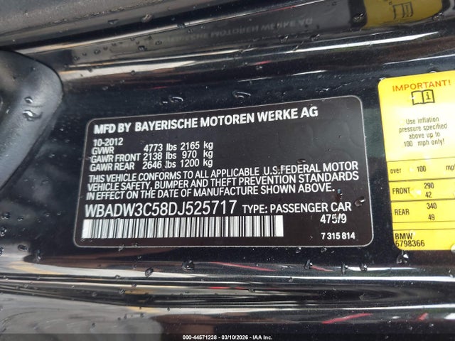 2013 BMW 328I WBADW3C58DJ525717 Photo 8