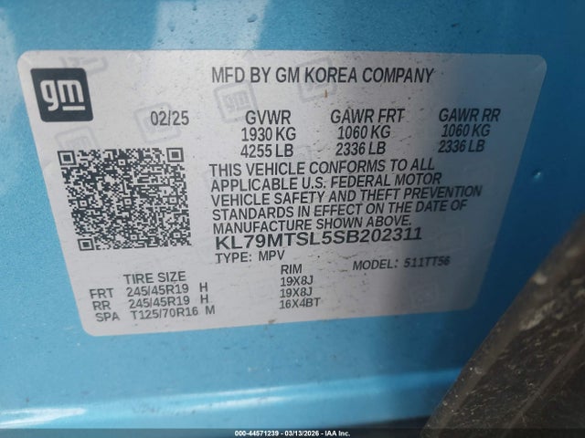 KL79MTSL5SB202311 Chevrolet Trailblazer Fwd Rs