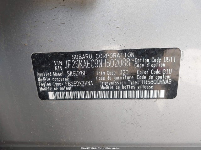 2022 SUBARU FORESTER JF2SKAEC9NH502088 Photo 8