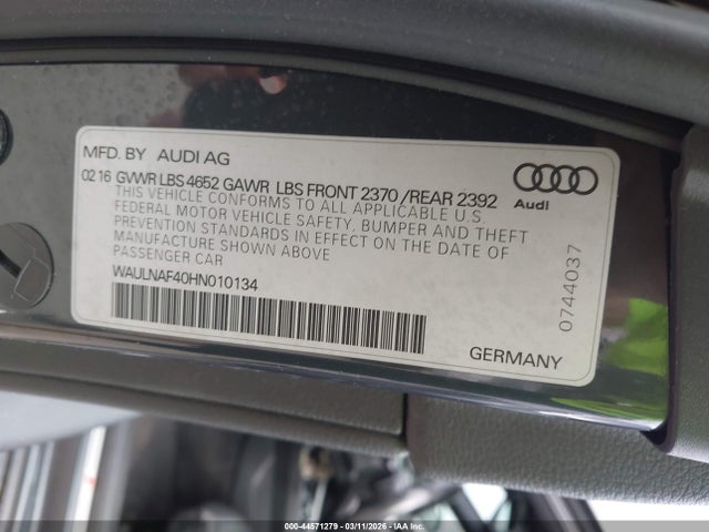 2017 AUDI A4 WAULNAF40HN010134 Photo 8