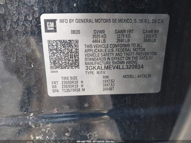 Продаж на аукціоні авто 2020 Gmc Terrain Fwd Sle, vin: 3GKALMEV4LL320814, номер лоту: 44571282