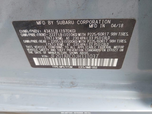 2018 SUBARU CROSSTREK JF2GTABC0JH331037 Photo 8