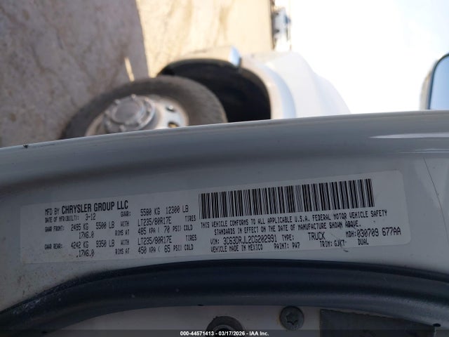 Aukcja sprzedaży 2012 Ram 3500 Laramie, vin: 3C63DRJL2CG202991, numer aukcji: 44571413