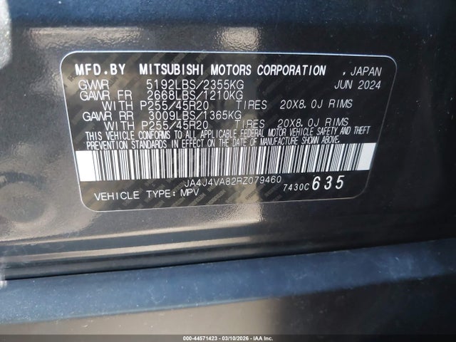 2024 MITSUBISHI OUTLANDER JA4J4VA82RZ079460 Photo 8