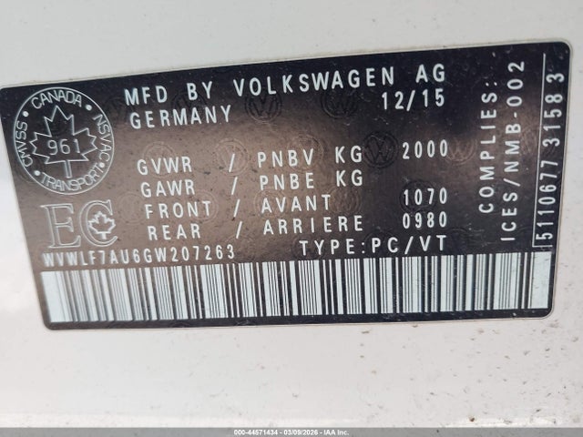 2016 VOLKSWAGEN GOLF R WVWLF7AU6GW207263 Photo 8